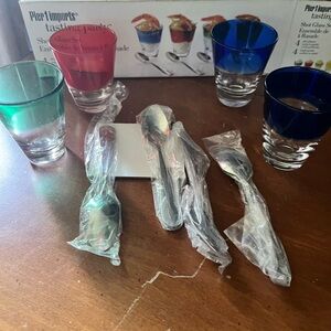 Pier 1 Tasting Party Shot Glass Set with Spoons new